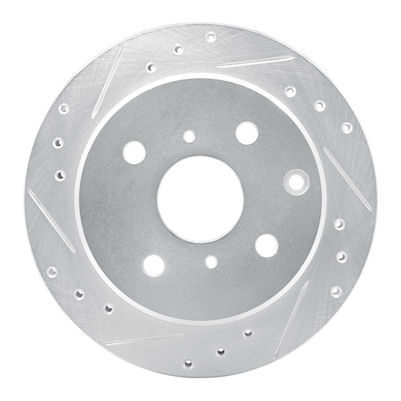 R1 Concepts R1 84-88 Toyota Cressida Rear Left Drilled & Slotted Silver Brake Rotor