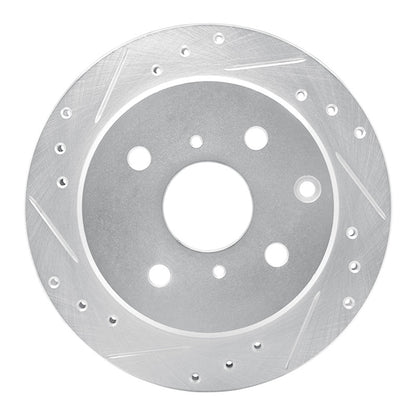R1 Concepts R1 84-88 Toyota Cressida Rear Left Drilled & Slotted Silver Brake Rotor