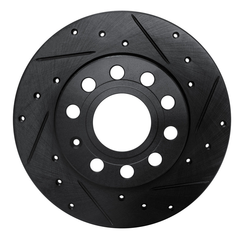 R1 Concepts R1 05-13 Audi A3 Rear Right Drilled & Slotted Black Brake Rotor