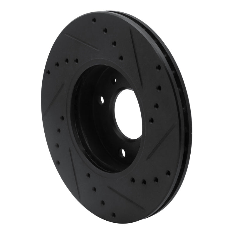 R1 Concepts R1 93-06 Infiniti G20 Front Left Drilled & Slotted Black Brake Rotor