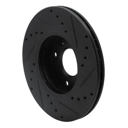 R1 Concepts R1 93-06 Infiniti G20 Front Left Drilled & Slotted Black Brake Rotor