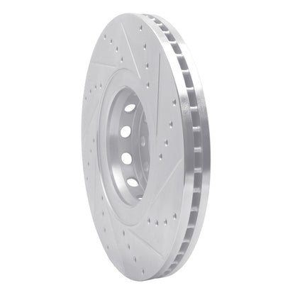 R1 Concepts R1 00-03 Audi A8 Front Left Drilled & Slotted Silver Brake Rotor