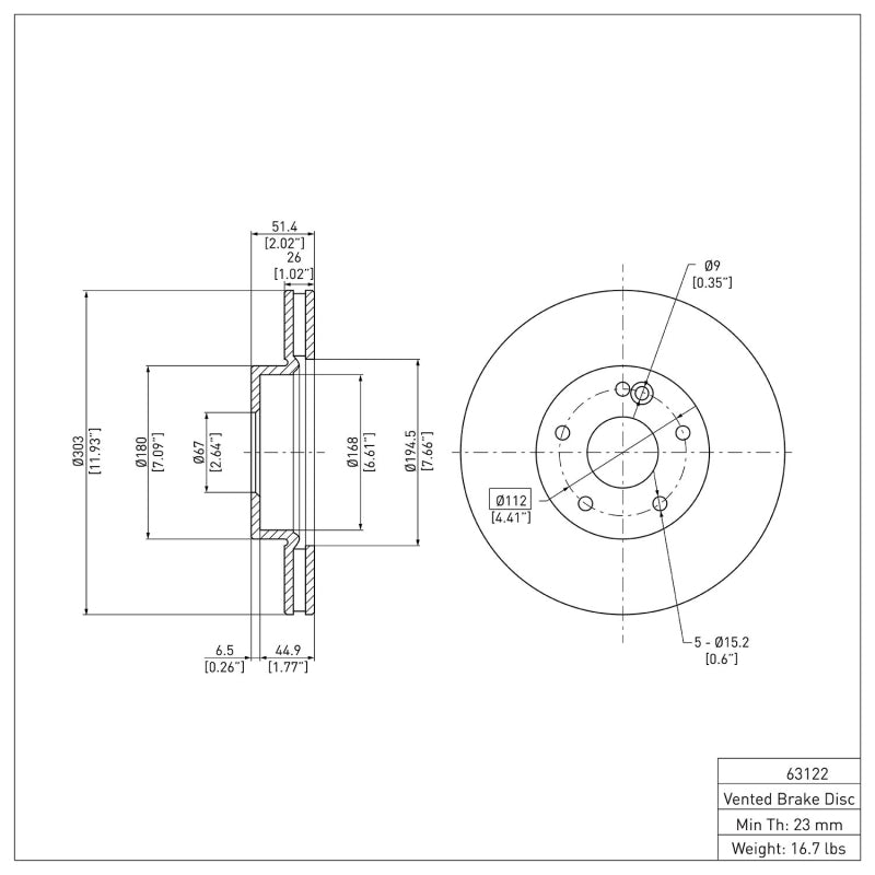 DFC 98-05 Mercedes-Benz ML350 Front Brake Rotor