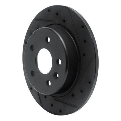 R1 Concepts R1 16-23 Chevrolet Cruze Rear Right Drilled & Slotted Black Brake Rotor