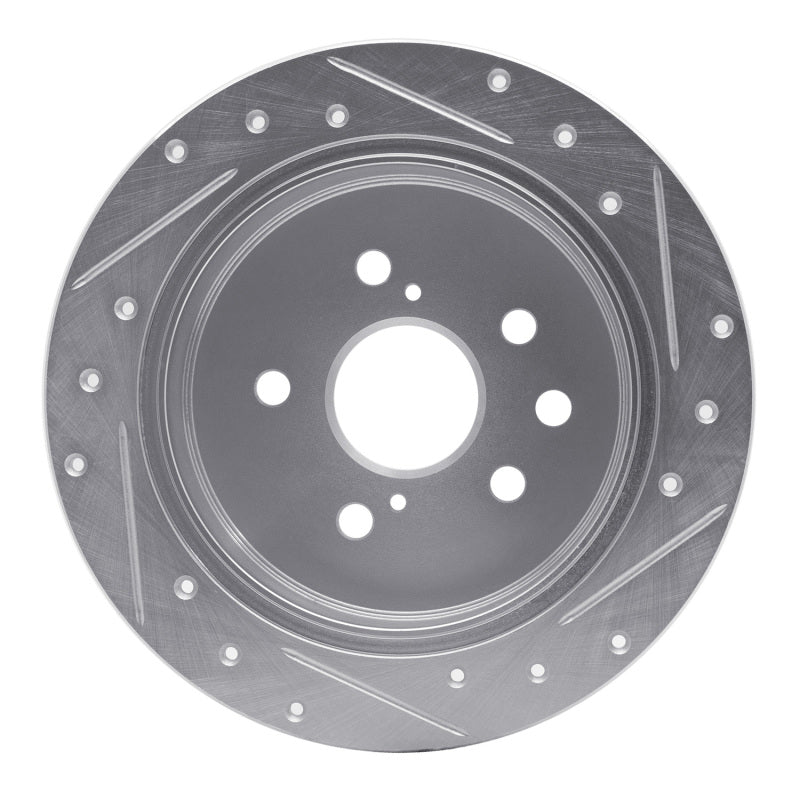 R1 Concepts R1 06-15 Lexus IS250 Rear Left Drilled & Slotted Silver Brake Rotor