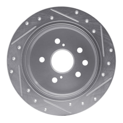 R1 Concepts R1 06-15 Lexus IS250 Rear Left Drilled & Slotted Silver Brake Rotor