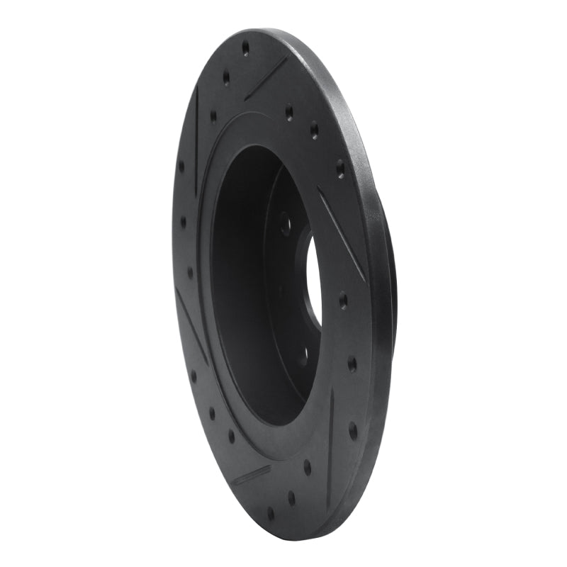 R1 Concepts R1 98-03 Kia Sephia Rear Right Drilled & Slotted Black Brake Rotor