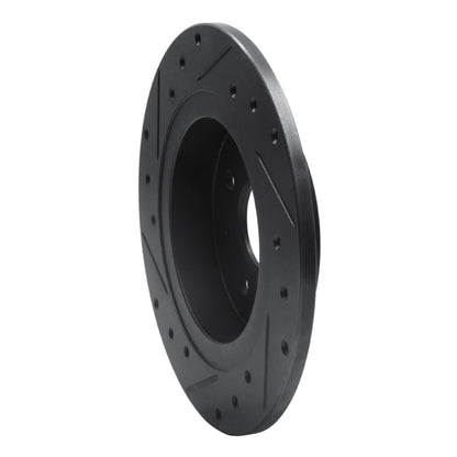 R1 Concepts R1 98-03 Kia Sephia Rear Right Drilled & Slotted Black Brake Rotor