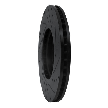 R1 Concepts R1 07-17 Nissan Juke Front Left Drilled & Slotted Black Brake Rotor