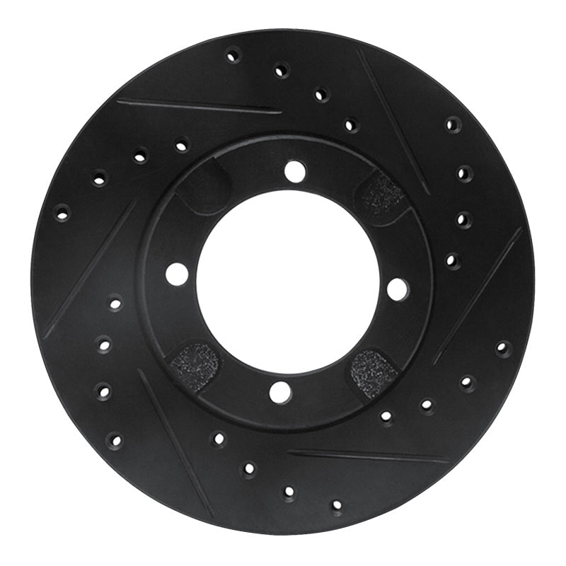 R1 Concepts R1 83-91 Dodge COLT Front Right Drilled & Slotted Black Brake Rotor