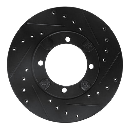 R1 Concepts R1 83-91 Dodge COLT Front Right Drilled & Slotted Black Brake Rotor
