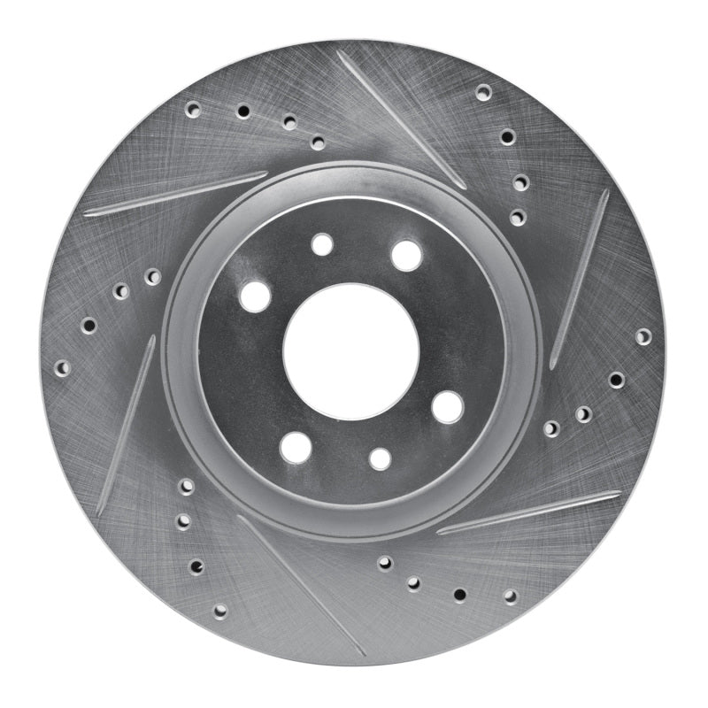 R1 Concepts R1 2012-2019 Fiat 500 (USA/Canada) Front Right Drilled & Slotted Silver Brake Rotor