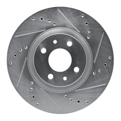 R1 Concepts R1 2012-2019 Fiat 500 (USA/Canada) Front Right Drilled & Slotted Silver Brake Rotor