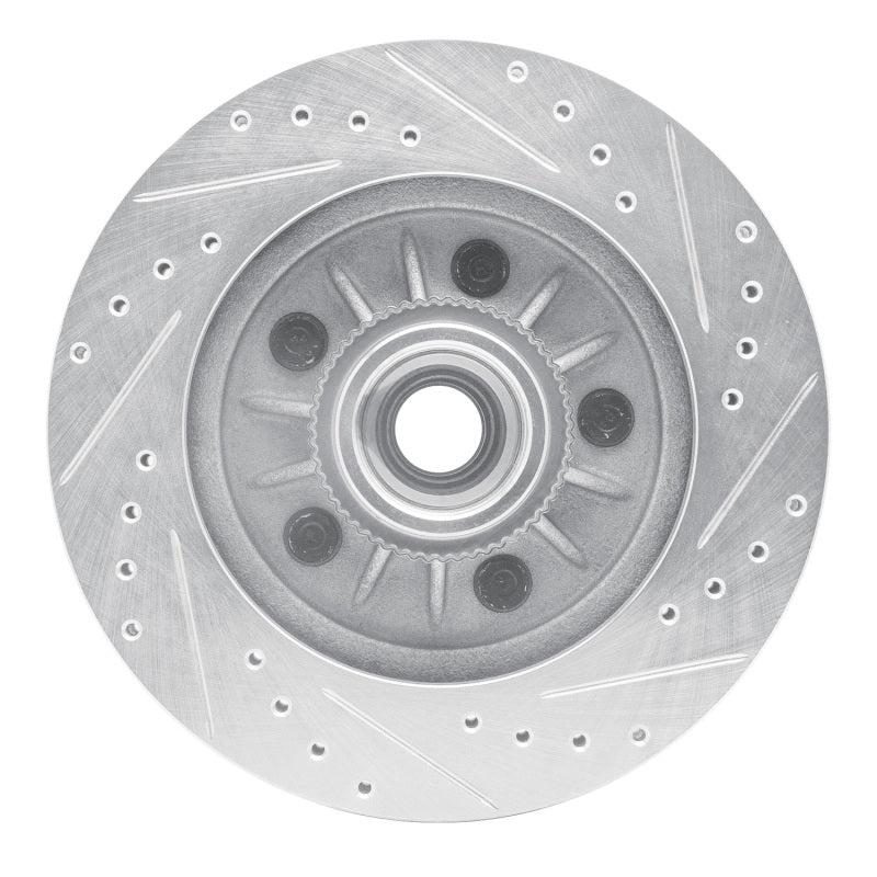 R1 Concepts R1 99-04 Ford Expedition Front Left Drilled & Slotted Silver Brake Rotor