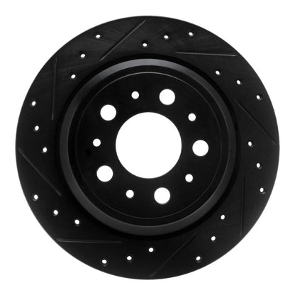 R1 Concepts R1 99-00 Volvo V70 Rear Left Drilled & Slotted Black Brake Rotor