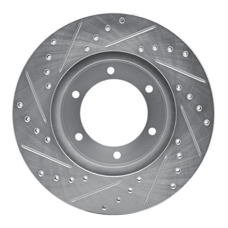 R1 Concepts R1 86-95 Toyota Pickup Front Right Drilled & Slotted Silver Brake Rotor