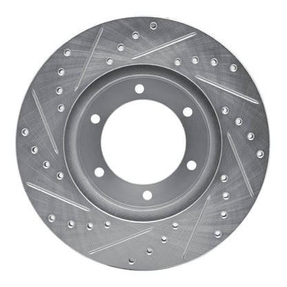 R1 Concepts R1 86-95 Toyota Pickup Front Right Drilled & Slotted Silver Brake Rotor
