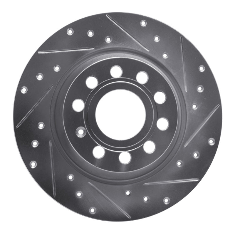 R1 Concepts R1 05-18 Audi Q3 Rear Right Drilled & Slotted Silver Brake Rotor