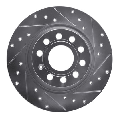 R1 Concepts R1 05-18 Audi Q3 Rear Right Drilled & Slotted Silver Brake Rotor