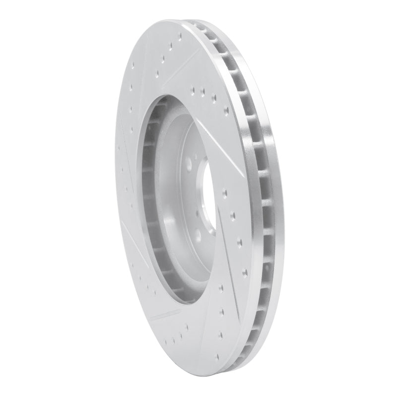 R1 Concepts R1 06-14 Honda Ridgeline Front Right Drilled & Slotted Silver Brake Rotor