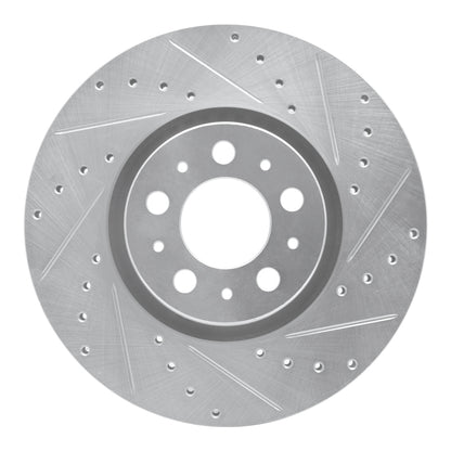 R1 Concepts R1 03-09 Volvo XC90 Front Right Drilled & Slotted Silver Brake Rotor