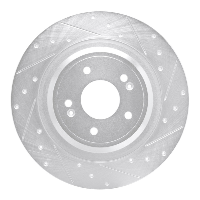 R1 Concepts R1 22-25 Hyundai Ioniq 5 Rear Right Drilled & Slotted Silver Brake Rotor