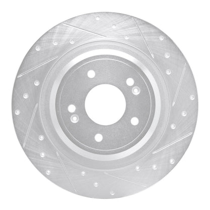 R1 Concepts R1 22-25 Hyundai Ioniq 5 Rear Right Drilled & Slotted Silver Brake Rotor