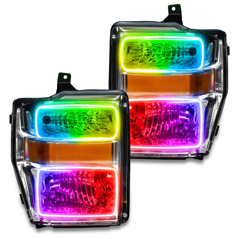 ORACLE Lighting Oracle 08-10 Ford F250/350 Pre-Assembled Halo Headlights- Chrome Housing - w/o Controller