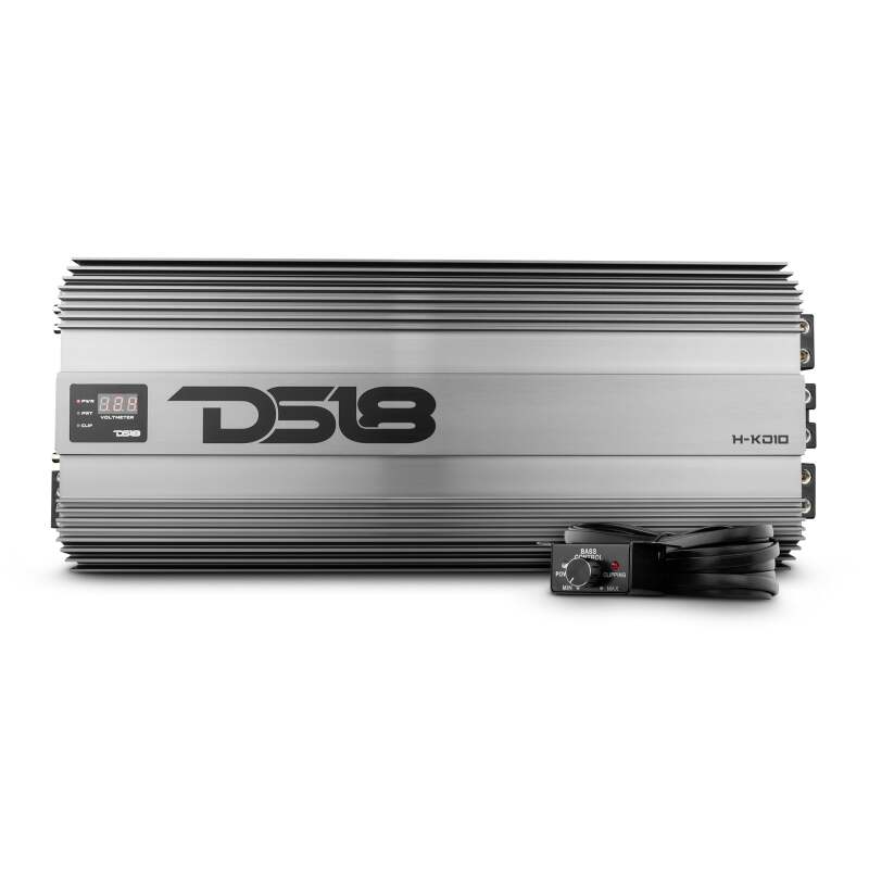 DS18 1-Chnl Amp 18000 Burst/0.67ohm 10000/1ohm 5800/2ohm 3500/4ohm Watts RMS w/ Voltmeter Black