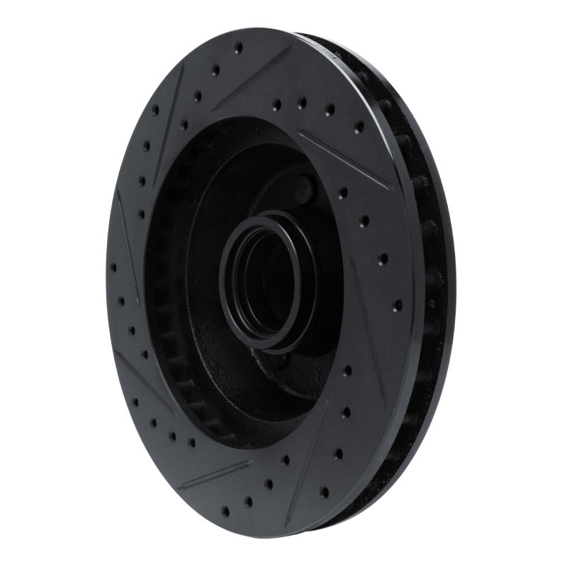 R1 Concepts R1 74-84 Chrysler Imperial Front Right Drilled & Slotted Black Brake Rotor