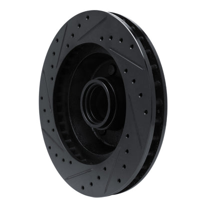 R1 Concepts R1 74-84 Chrysler Imperial Front Right Drilled & Slotted Black Brake Rotor