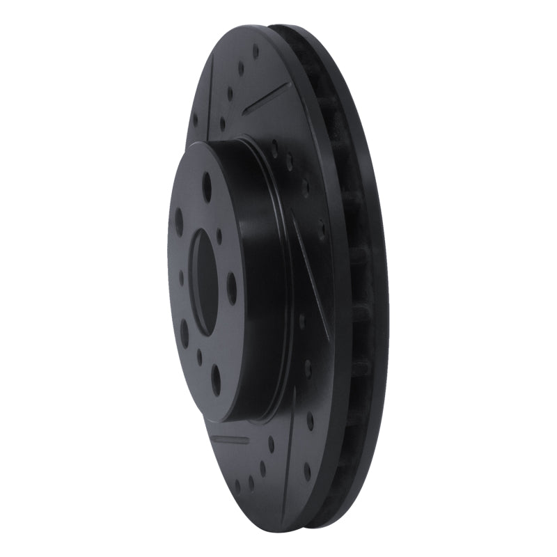 R1 Concepts R1 87-91 Toyota Camry Front Left Drilled & Slotted Black Brake Rotor