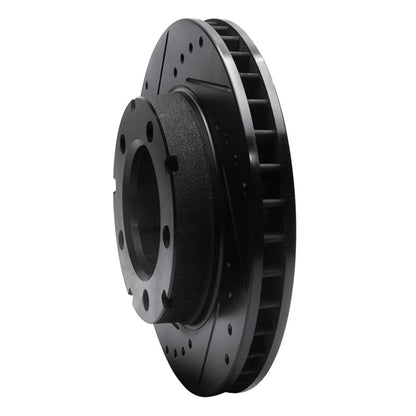 R1 Concepts R1 80-93 Dodge Ramcharger 4WD Front Left Drilled & Slotted Black Brake Rotor