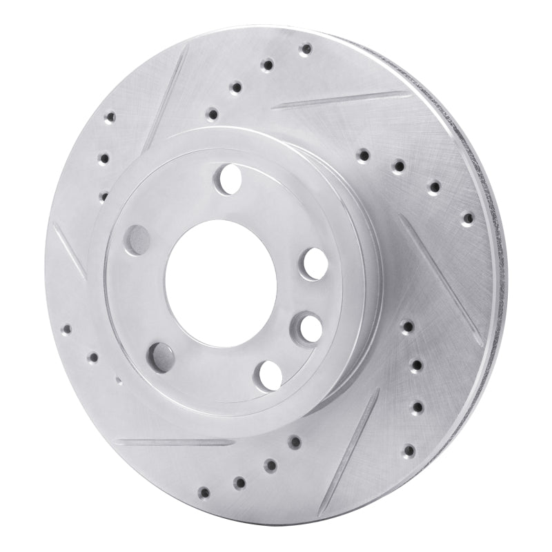 R1 Concepts R1 92-95 Volkswagen EuroVan Front Left Drilled & Slotted Silver Brake Rotor