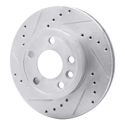 R1 Concepts R1 92-95 Volkswagen EuroVan Front Left Drilled & Slotted Silver Brake Rotor