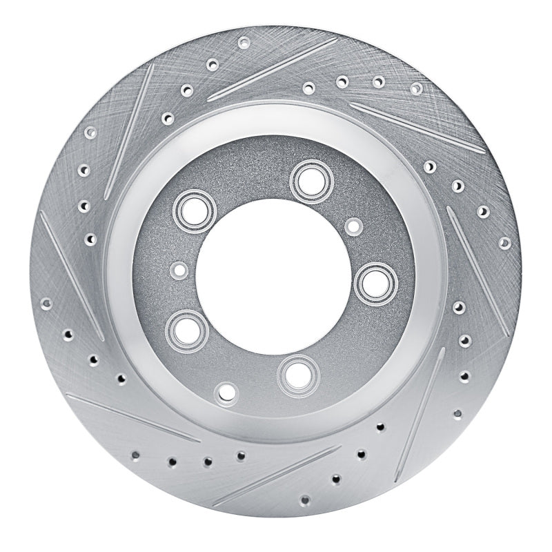 R1 Concepts R1 19-23 Porsche CAYENNE Rear Left Drilled & Slotted Silver Brake Rotor