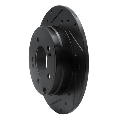 R1 Concepts R1 05-20 Hyundai Azera Rear Left Drilled & Slotted Black Brake Rotor