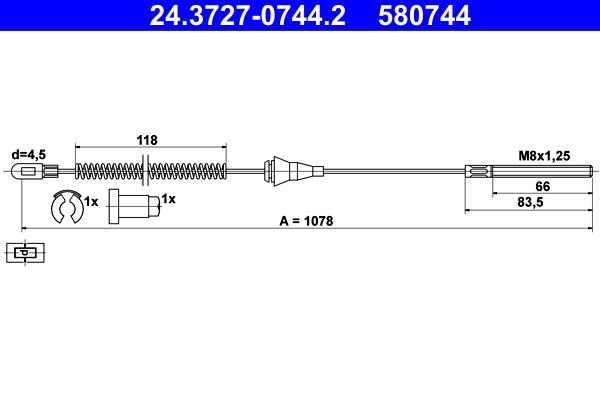 BOSCH 1987477593 Parking Brake Cable Pull