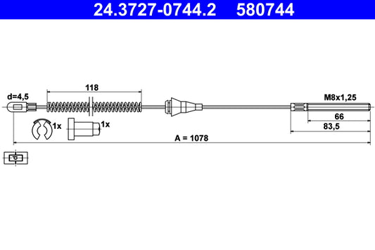 BOSCH 1987477593 Parking Brake Cable Pull