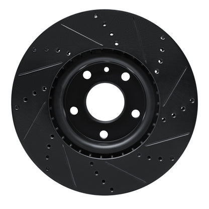 R1 Concepts R1 14-19 Chevrolet Corvette Front Left Drilled & Slotted Black Brake Rotor