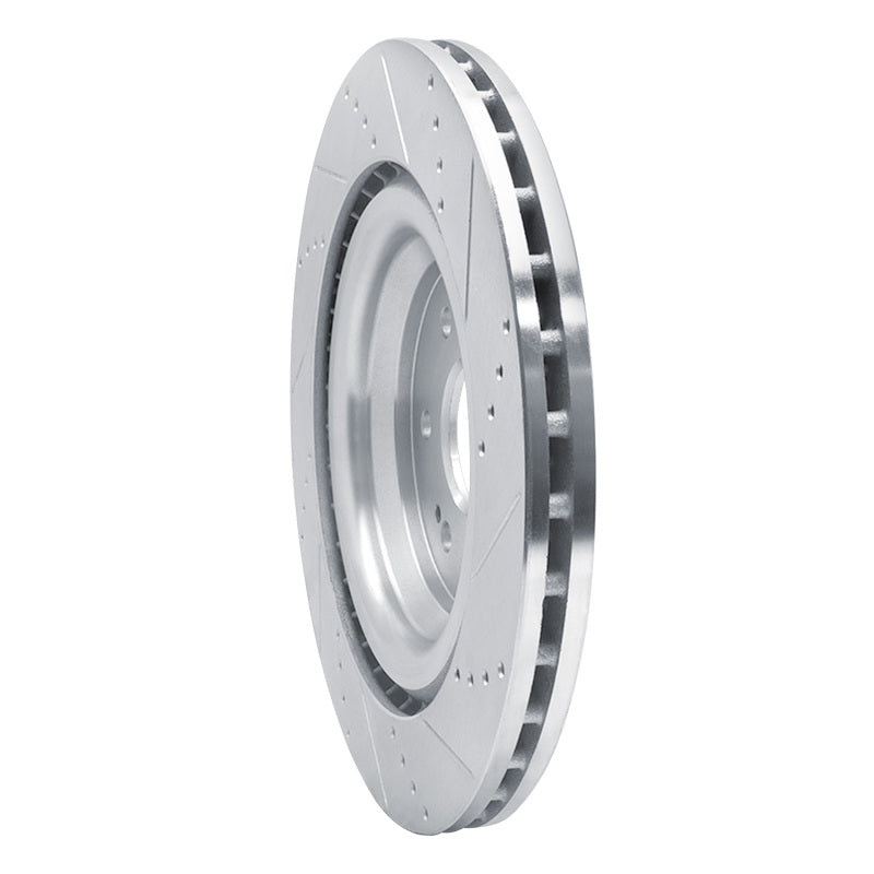 R1 Concepts R1 14-20 Cadillac Escalade ESV Front Left Drilled & Slotted Silver Brake Rotor