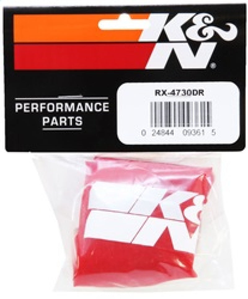 K&N Engineering K&N Drycharger Air Filter Wrap Red 6in Base ID x 5in Top ID x 6.5in Height