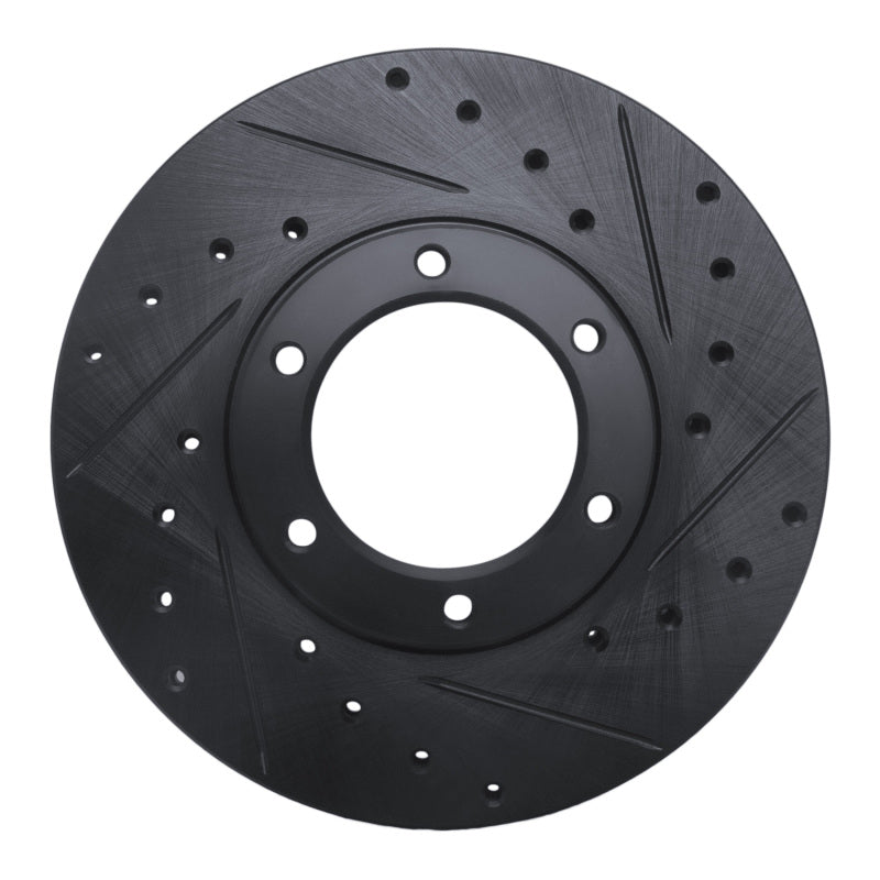 R1 Concepts R1 87-88 Toyota Pickup Front Right Drilled & Slotted Black Brake Rotor