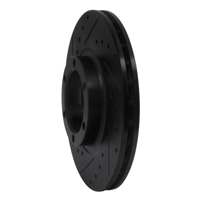 R1 Concepts R1 87-89 Dodge Raider Front Left Drilled & Slotted Black Brake Rotor