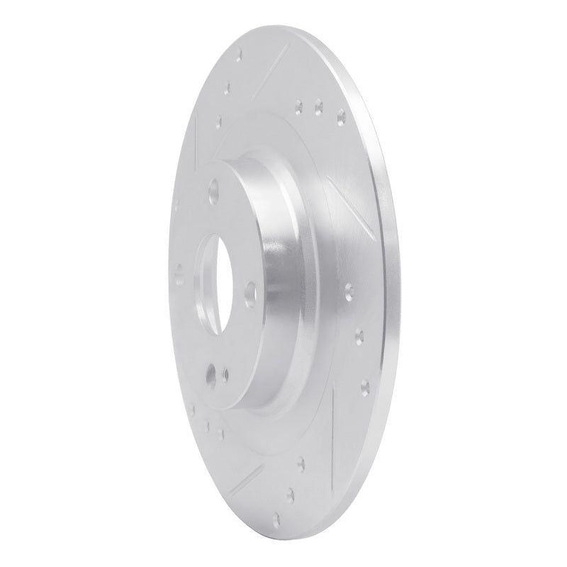 R1 Concepts R1 2016-2025 Fiat 124 Spider Rear Left Drilled & Slotted Silver Brake Rotor