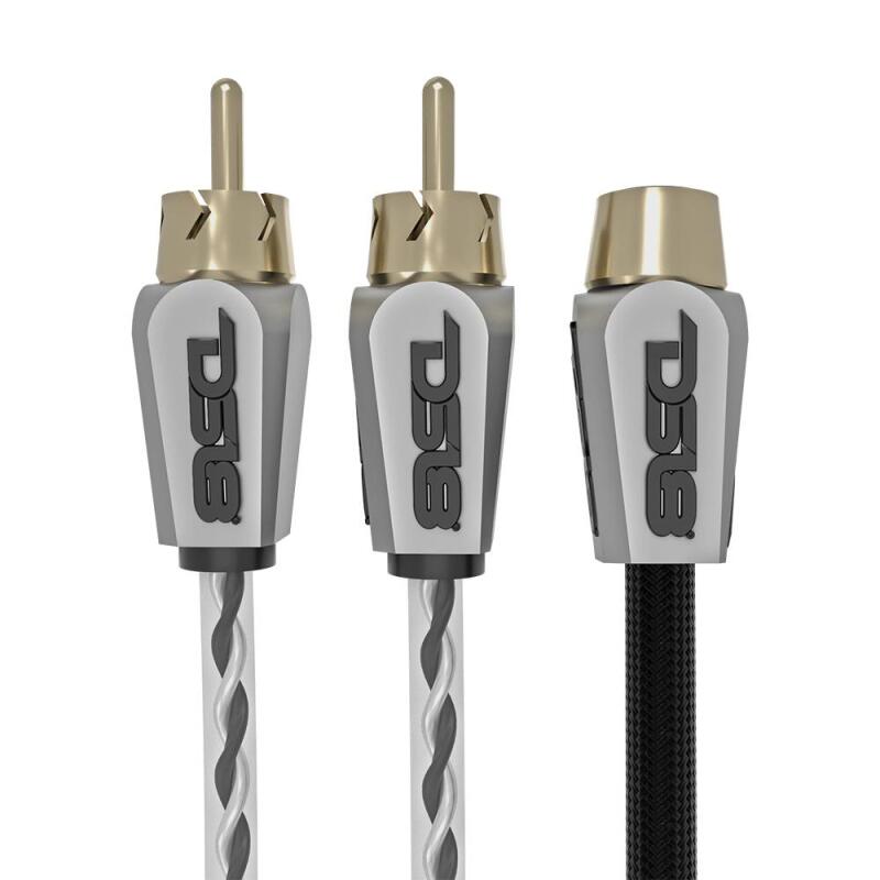 DS18 Level 3 RCA Wire Y Connector 1 Male to 2 Female Black