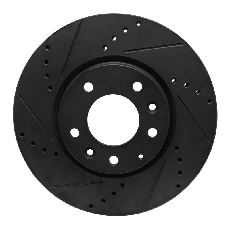 R1 Concepts R1 07-12 Mazda CX-7 Front Left Drilled & Slotted Black Brake Rotor