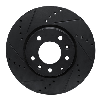 R1 Concepts R1 07-12 Mazda CX-7 Front Left Drilled & Slotted Black Brake Rotor