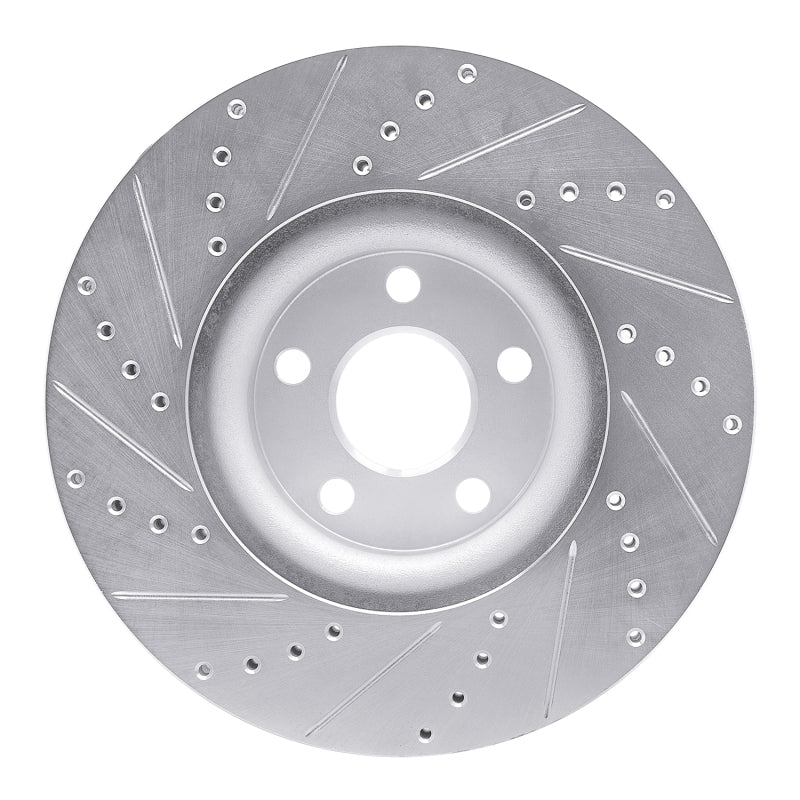 R1 Concepts R1 17-20 Lincoln MKZ Front Right Drilled & Slotted Silver Brake Rotor