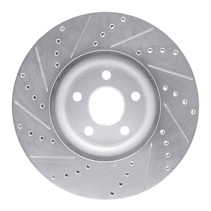 R1 Concepts R1 17-20 Lincoln MKZ Front Right Drilled & Slotted Silver Brake Rotor
